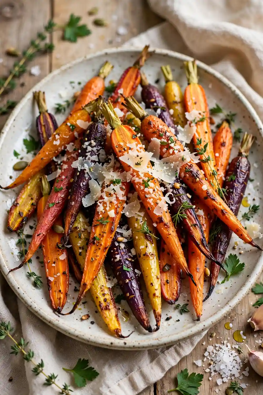 Garlic parmesan roasted carrots