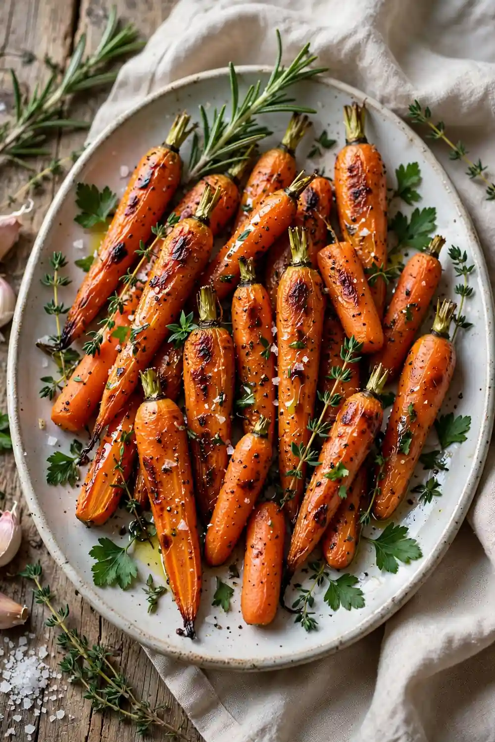 Garlic parmesan roasted carrots