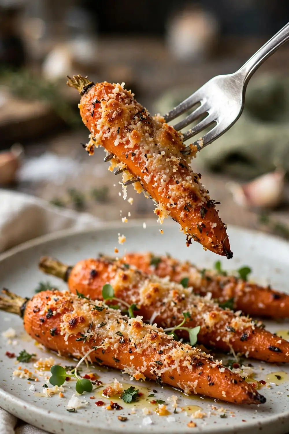 Garlic parmesan roasted carrots