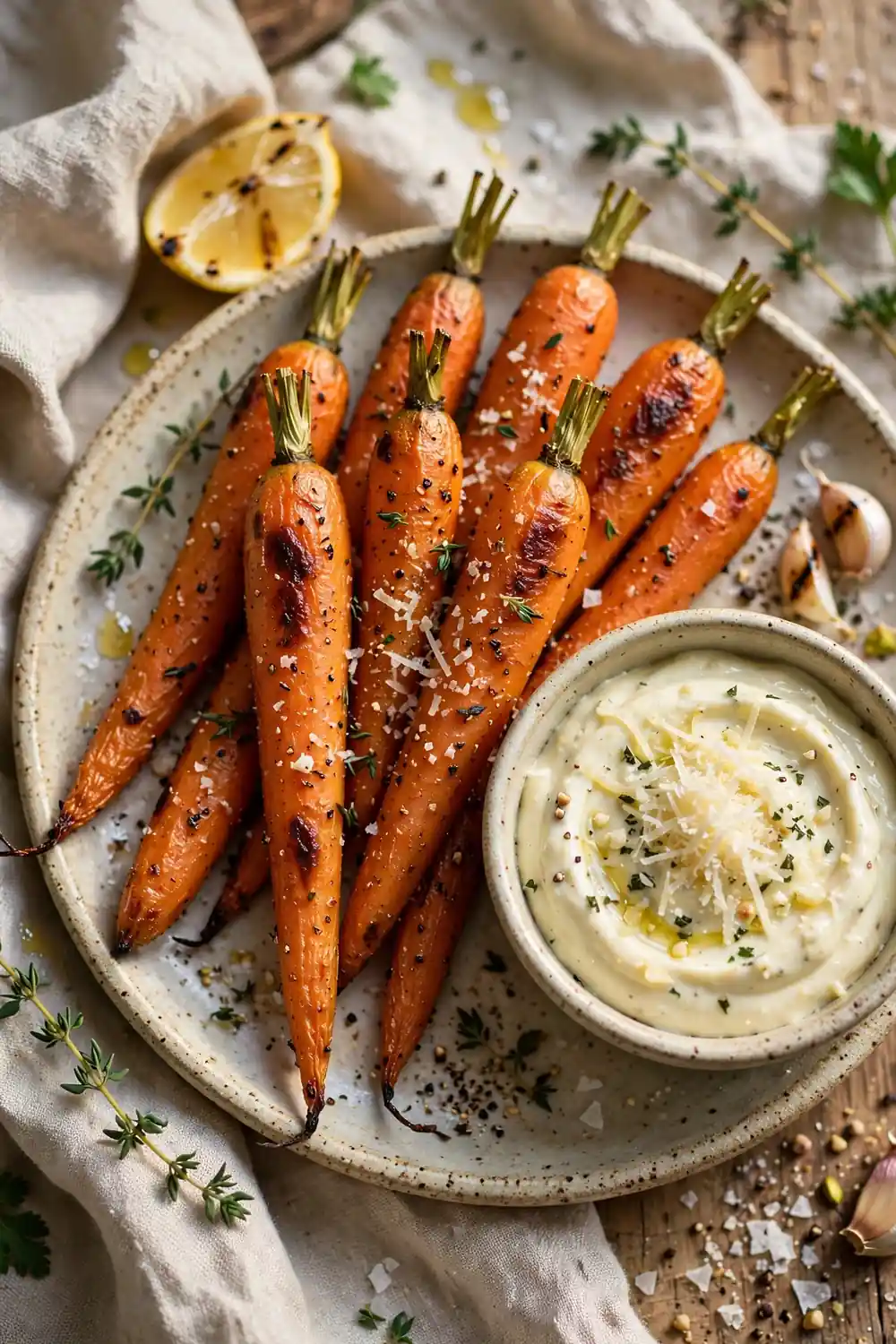 Garlic parmesan roasted carrots
