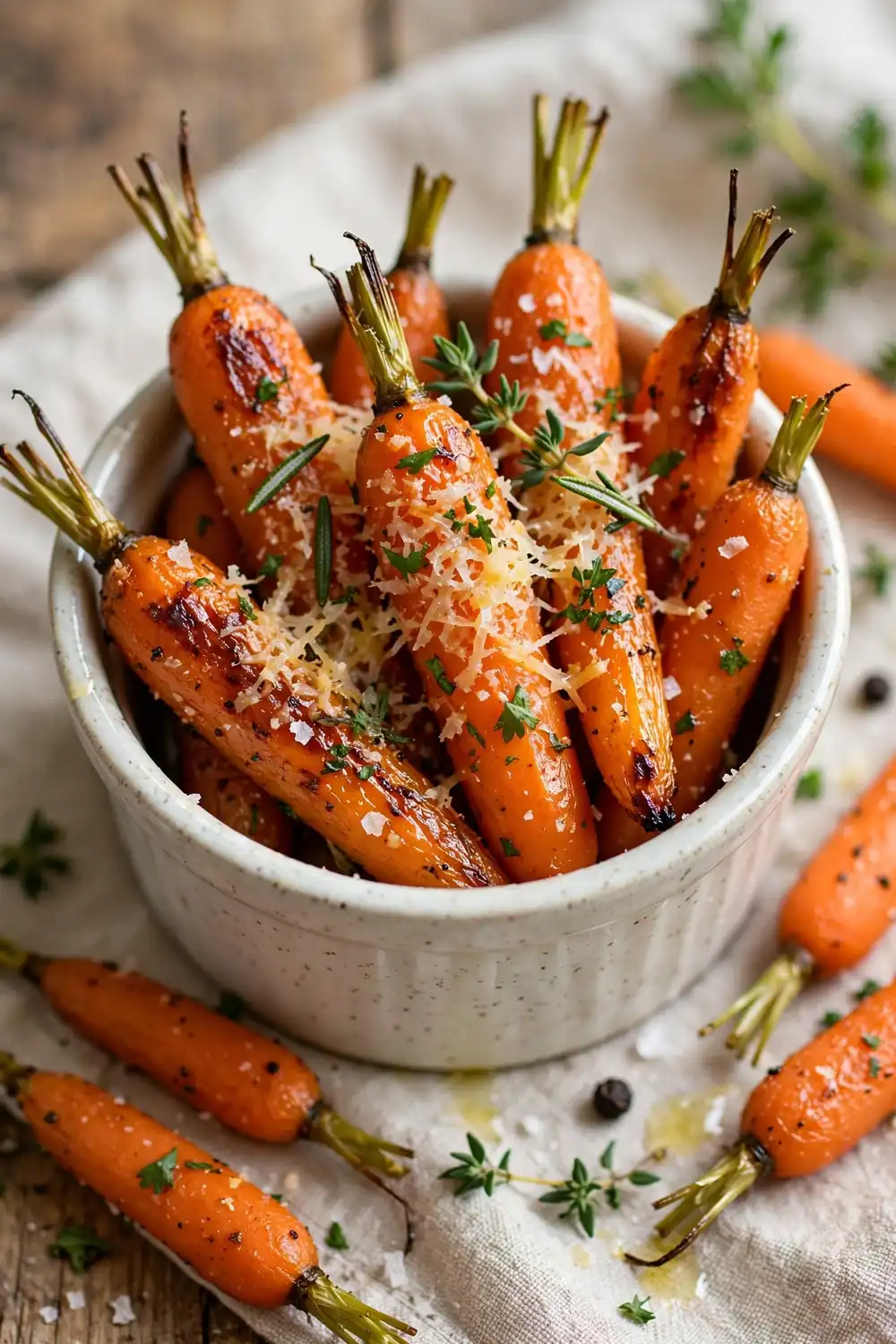 Garlic parmesan roasted carrots
