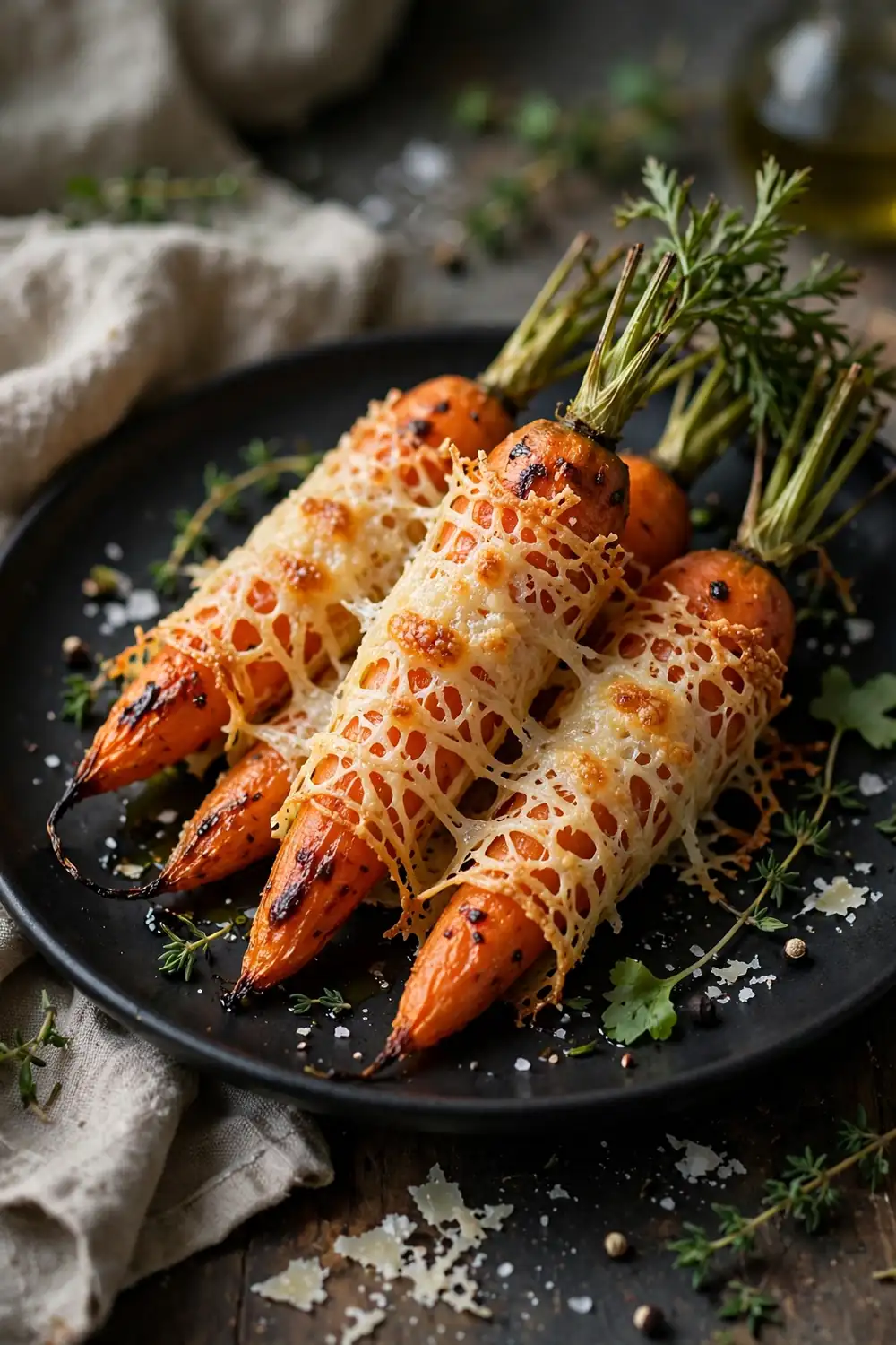 Garlic parmesan roasted carrots