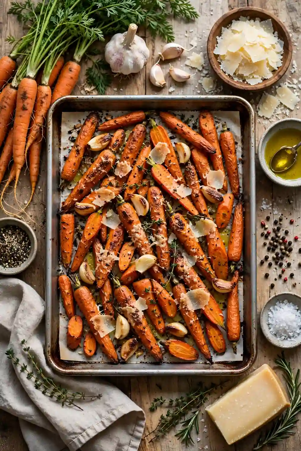 Garlic parmesan roasted carrots