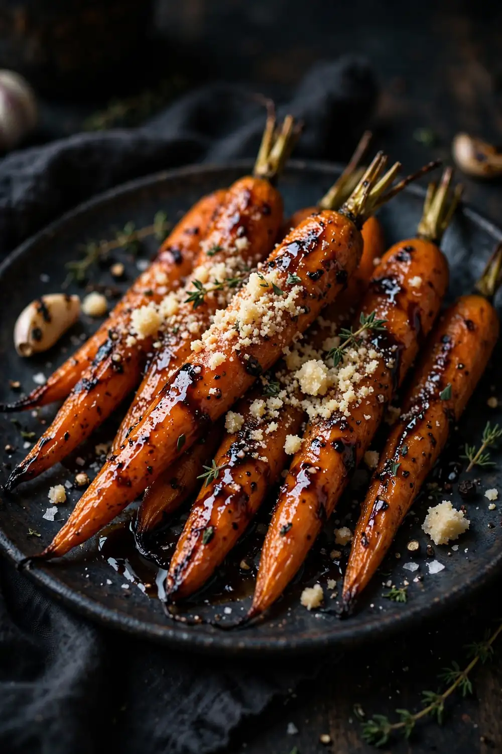 Garlic parmesan roasted carrots