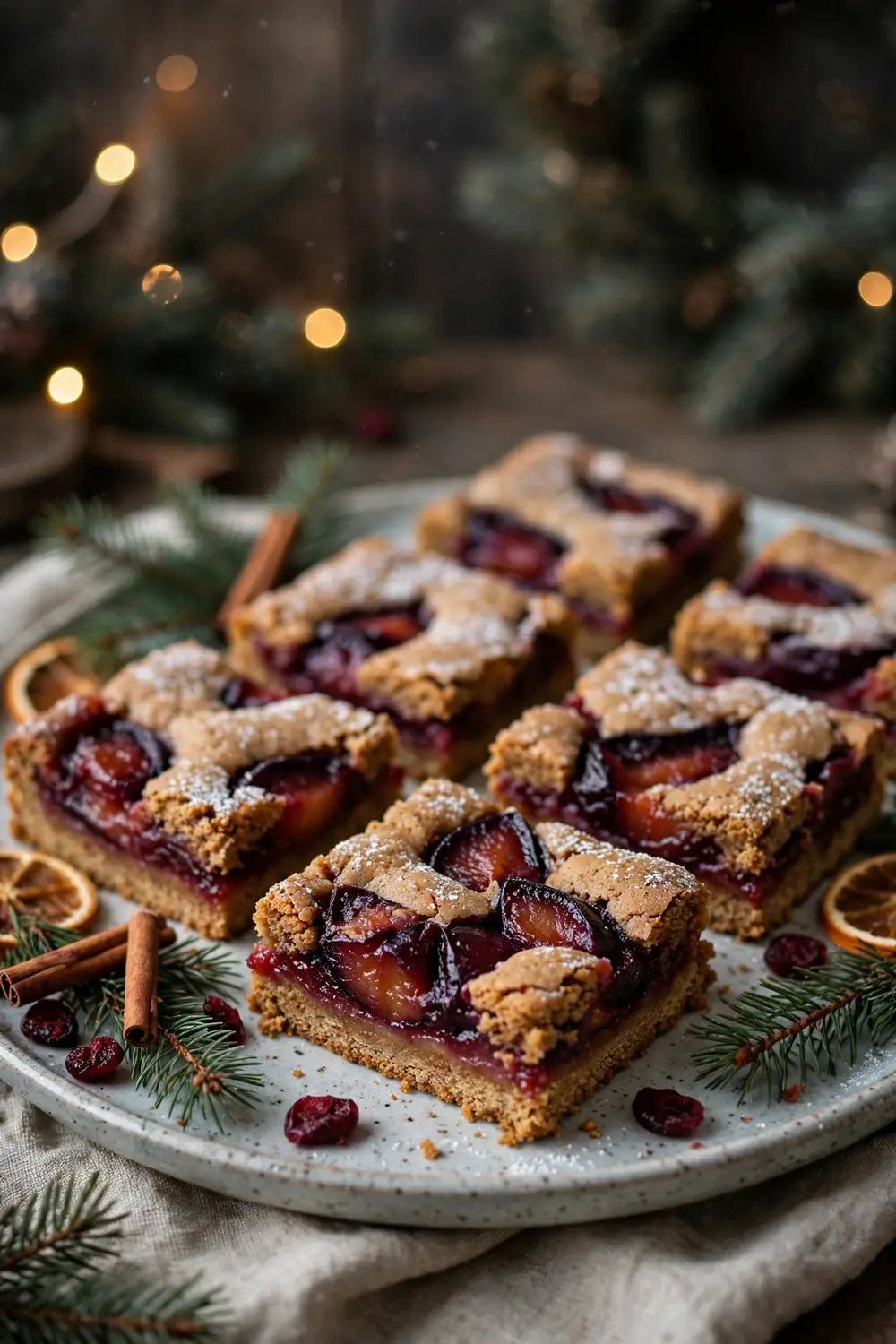 Gingerbread plum bars