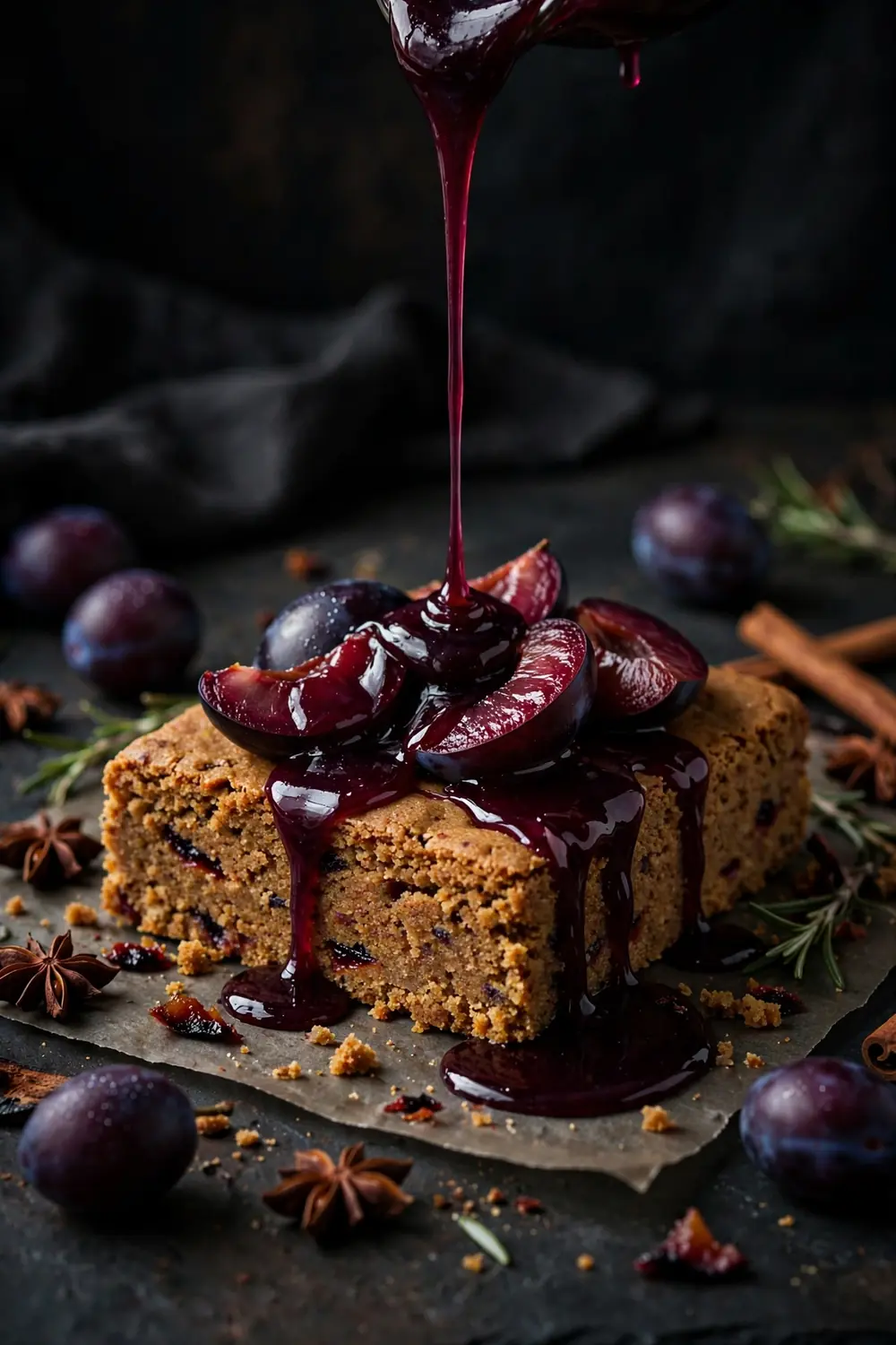 Gingerbread plum bars