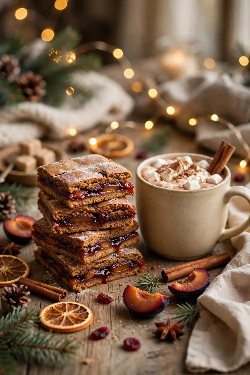Gingerbread plum bars