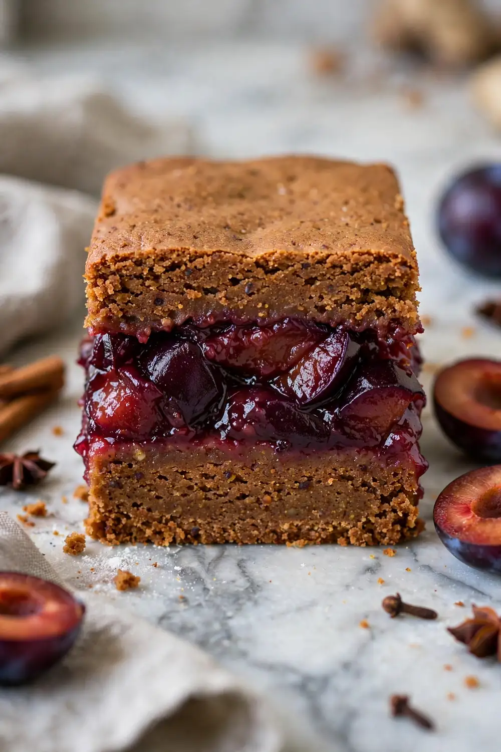 Gingerbread plum bars