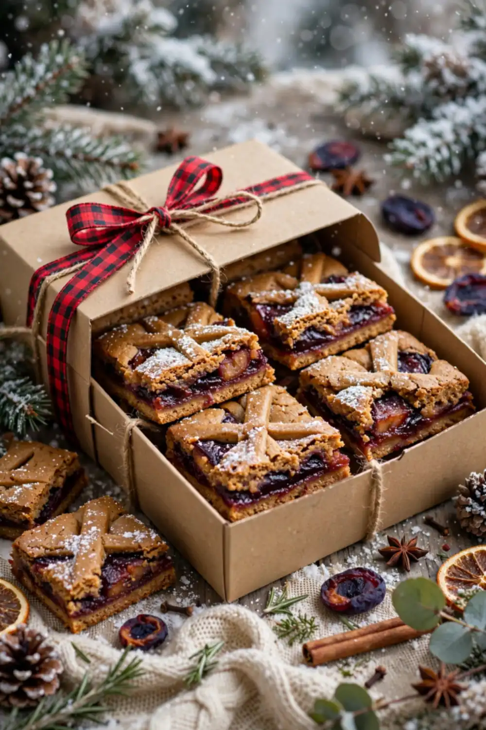 Gingerbread plum bars