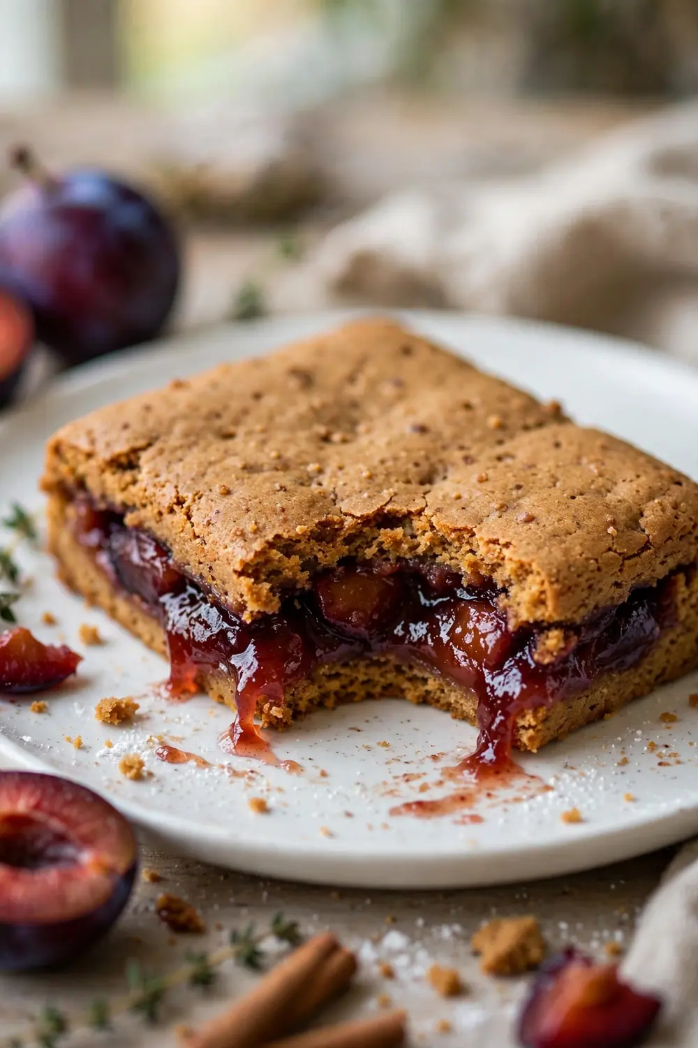 Gingerbread plum bars