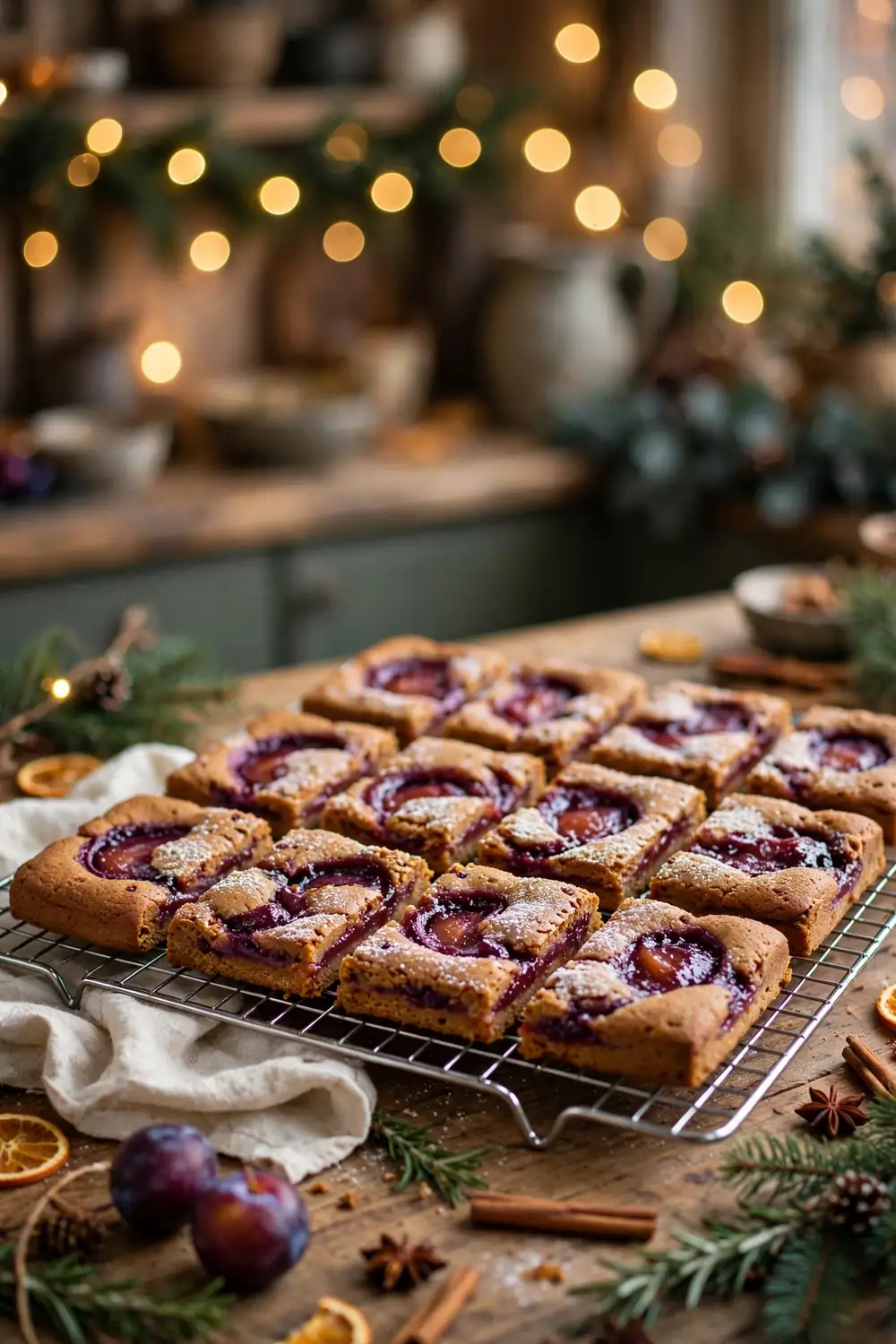 Gingerbread plum bars