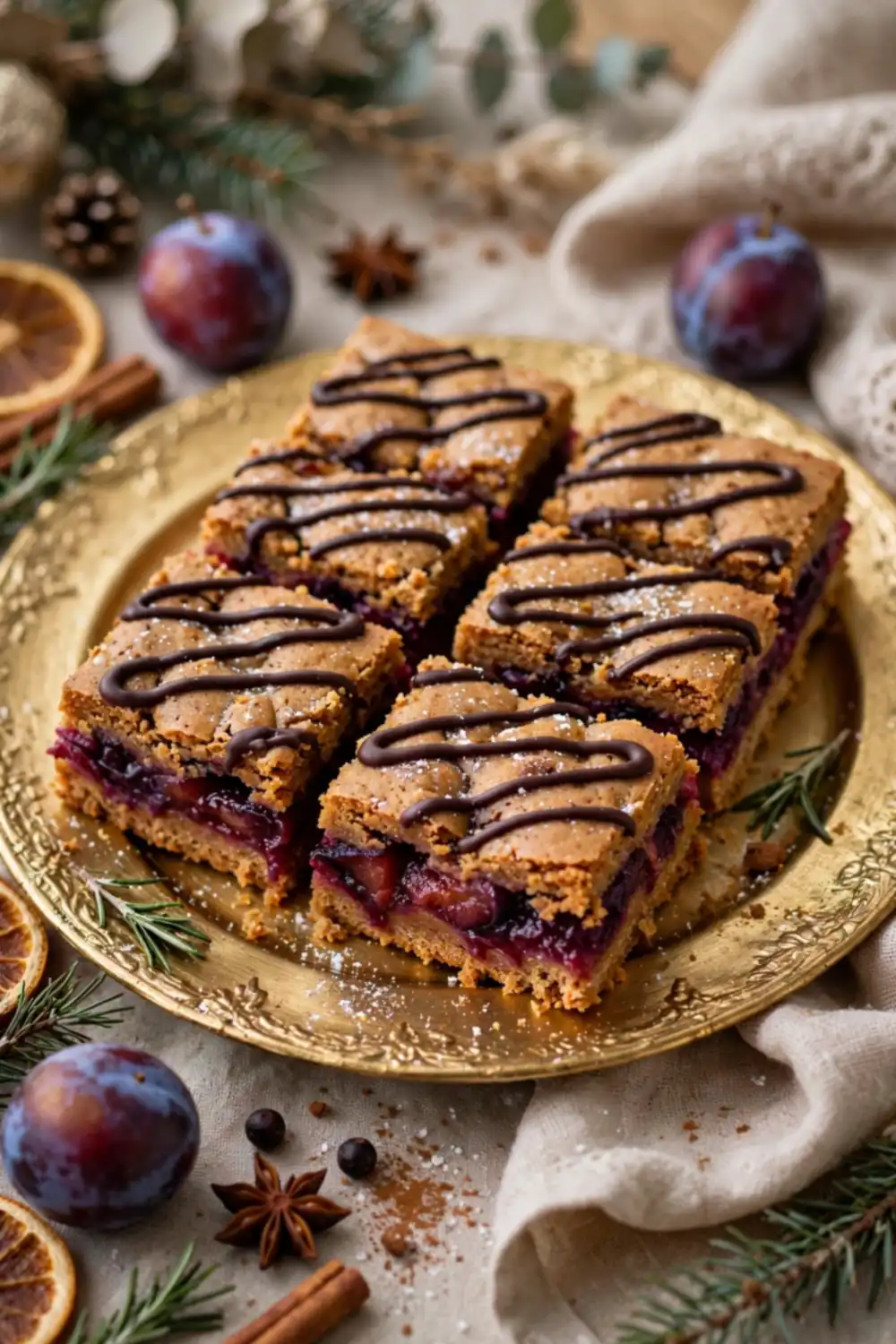 Gingerbread plum bars