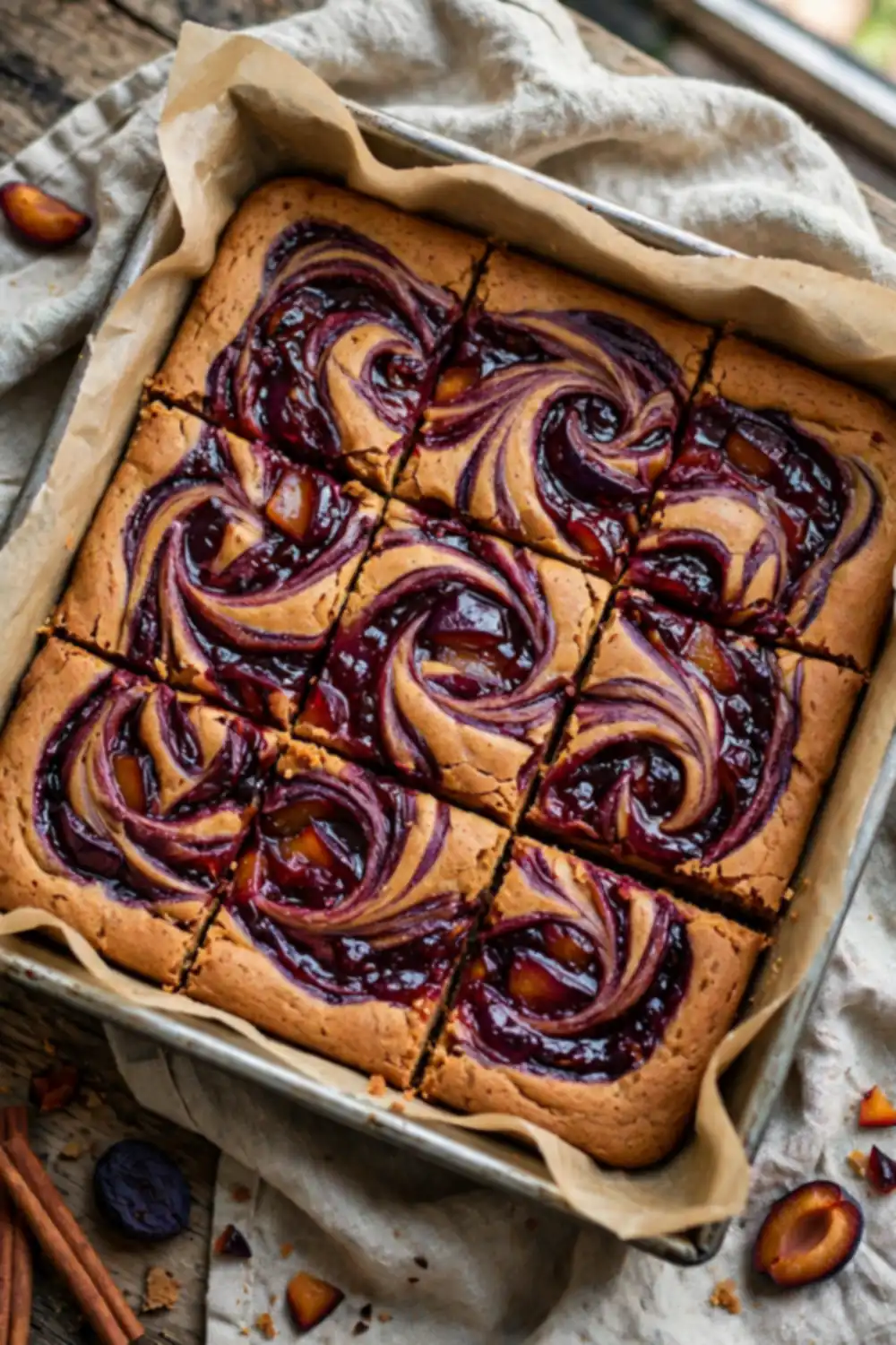 Gingerbread plum bars