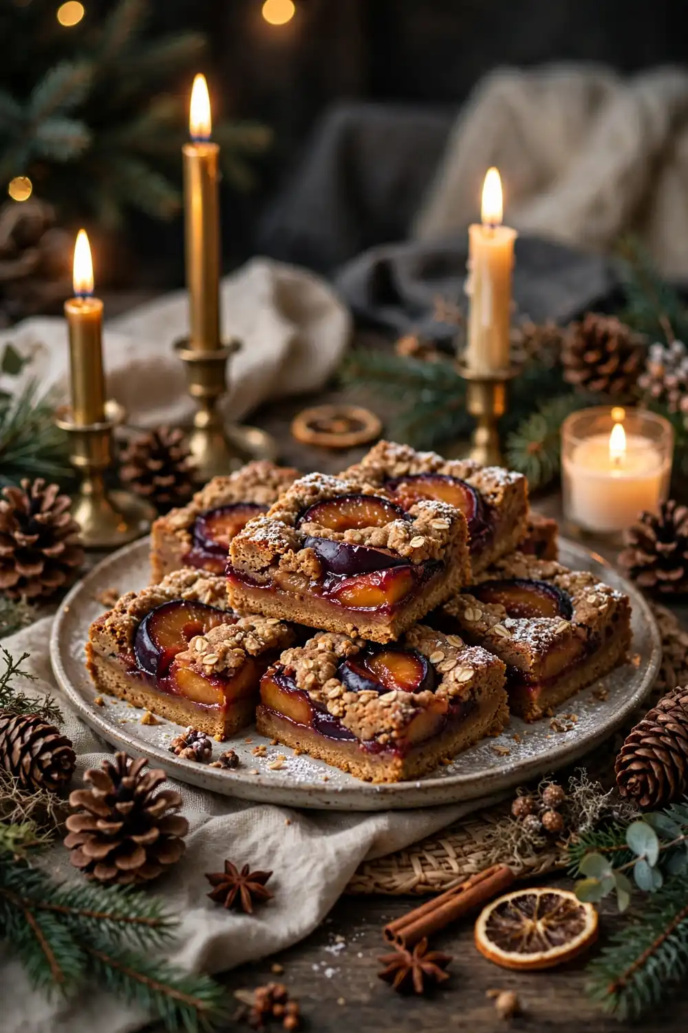 Gingerbread plum bars