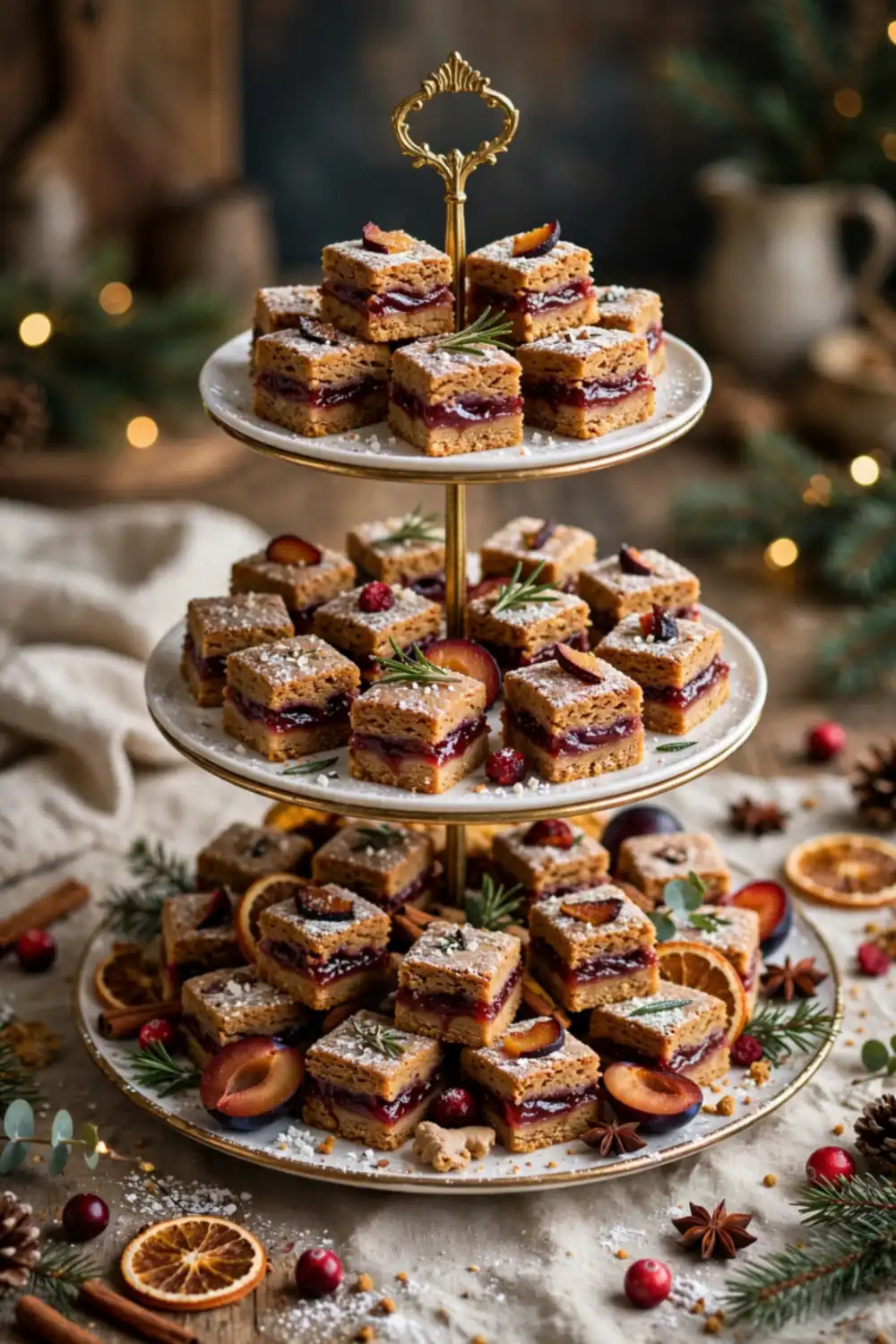 Gingerbread plum bars