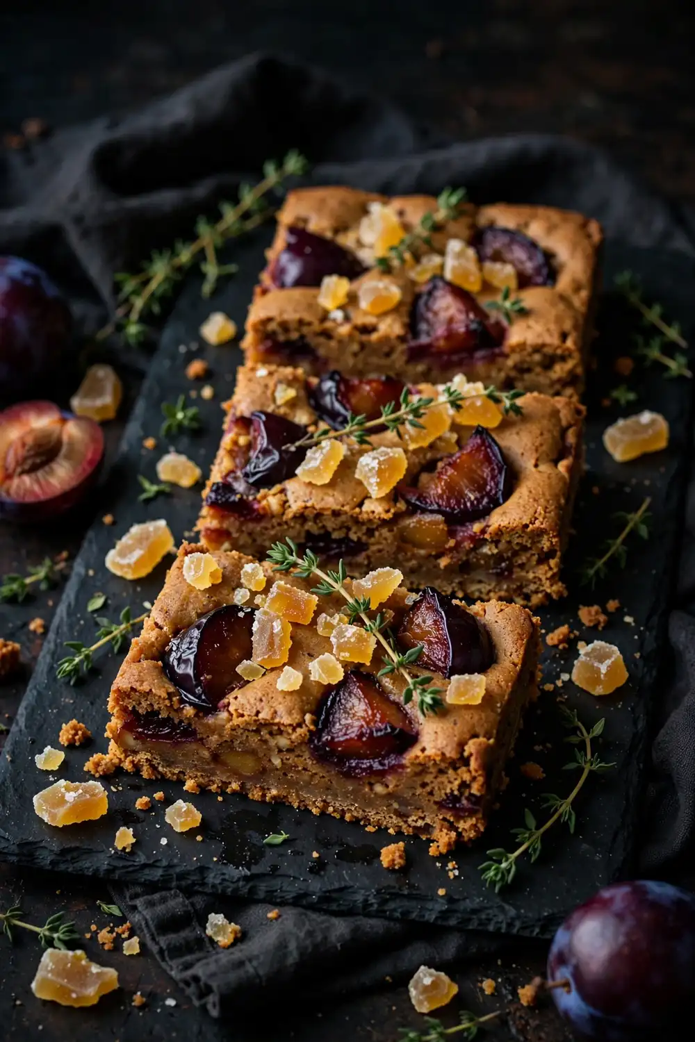 Gingerbread plum bars