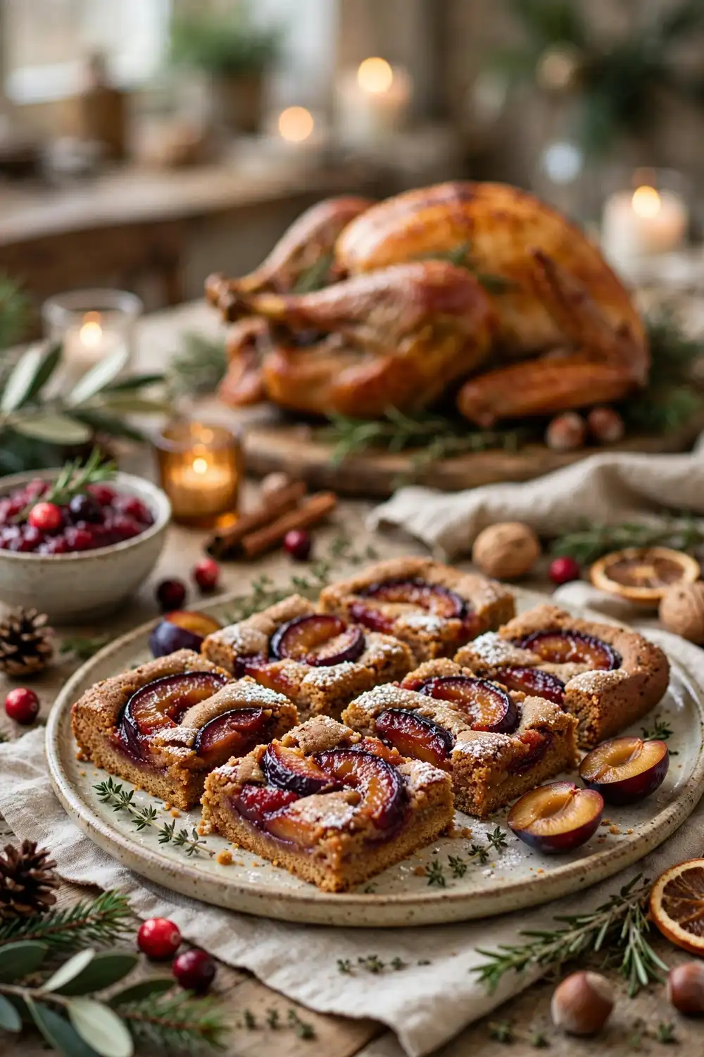 Gingerbread plum bars
