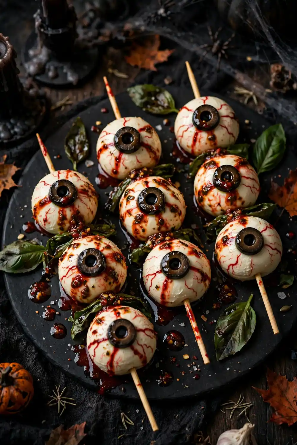 Eyeball Caprese Skewers