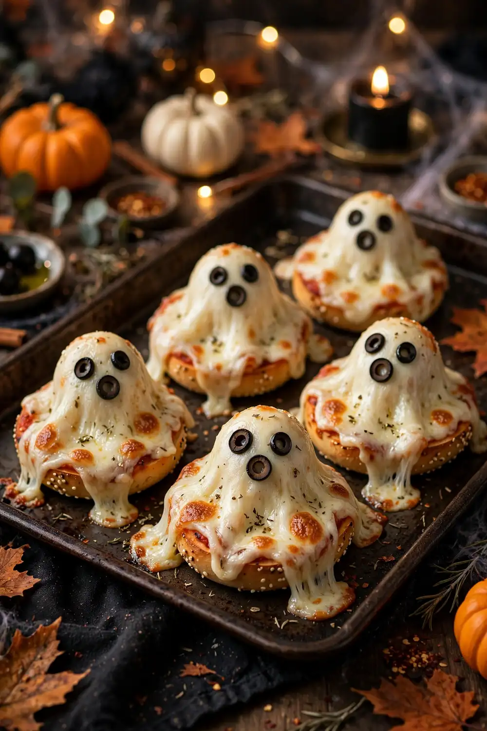 Ghost Pizza Bagels