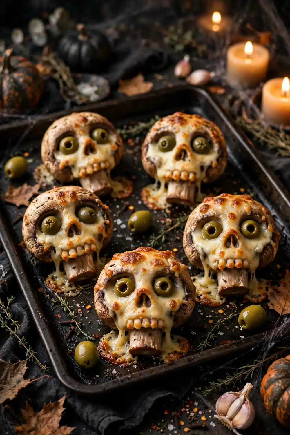 Skull Stuffed Mushrooms