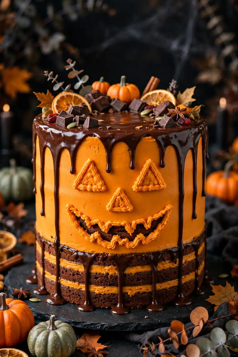 Halloween pumpkin chocolate cake 02