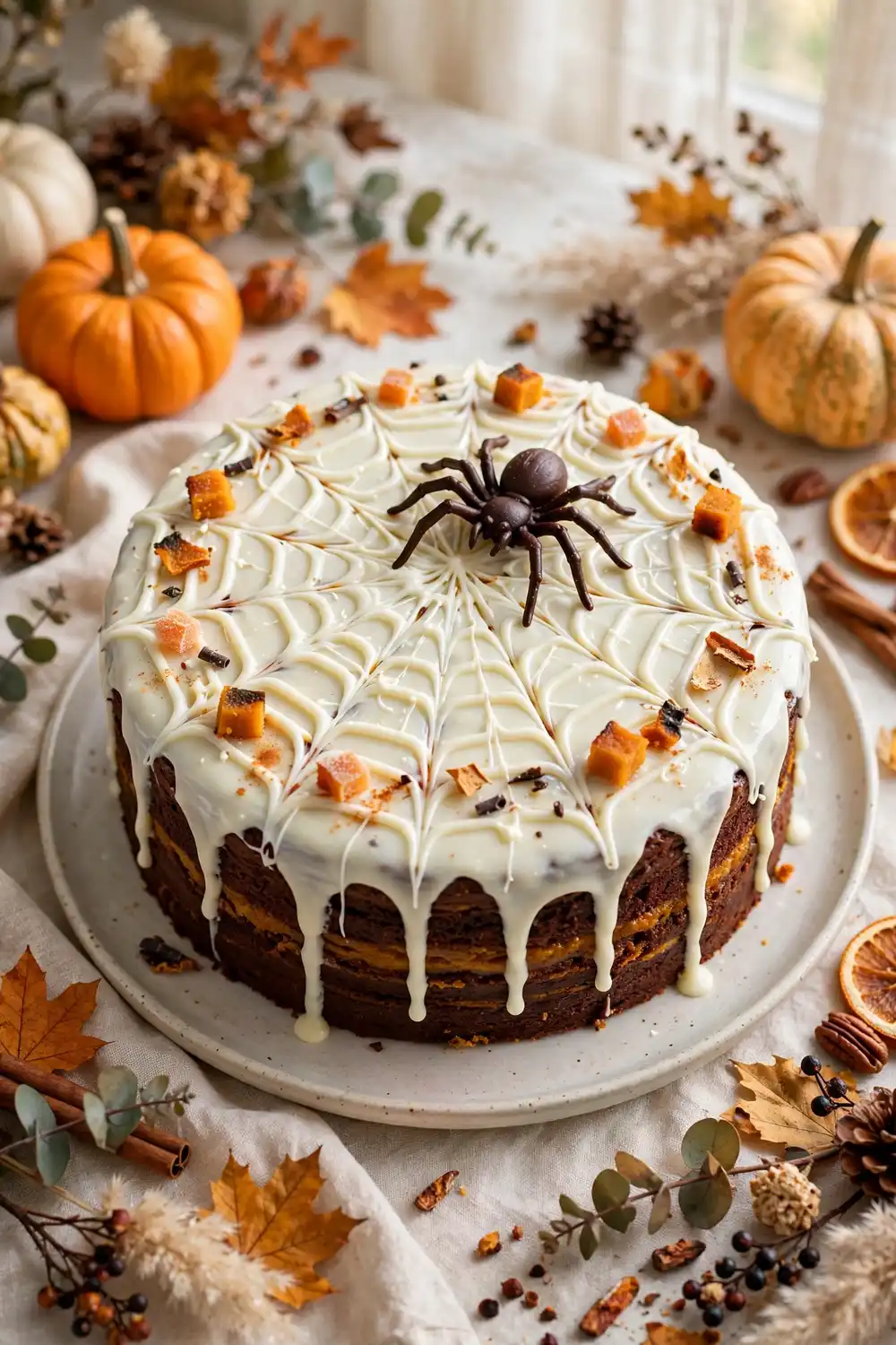 Halloween pumpkin chocolate cake 04