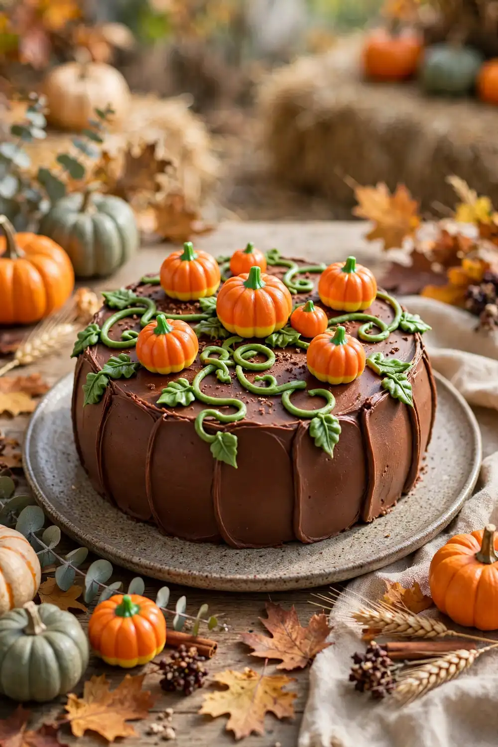 Halloween pumpkin chocolate cake 13