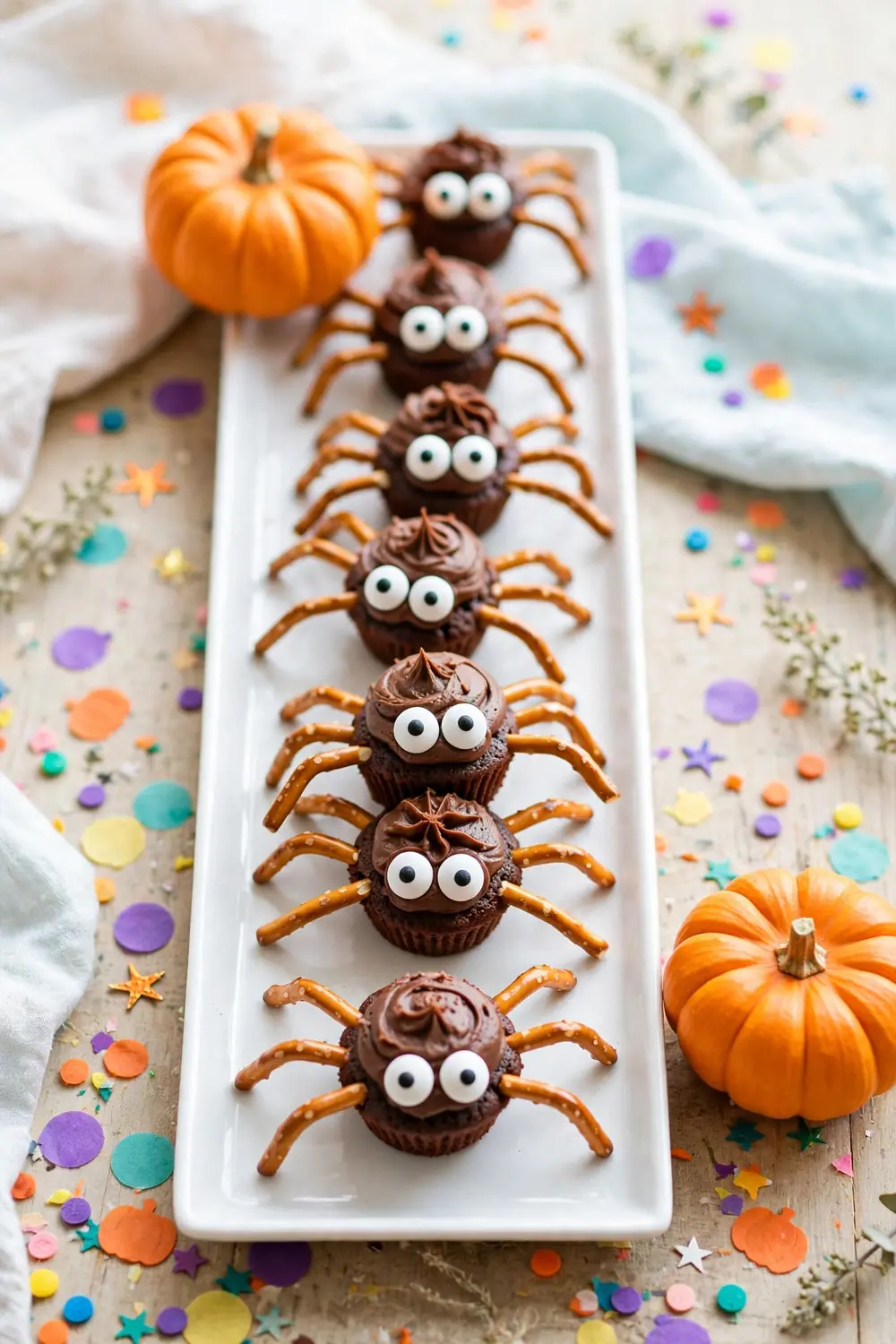 Mini cupcake spider cookies