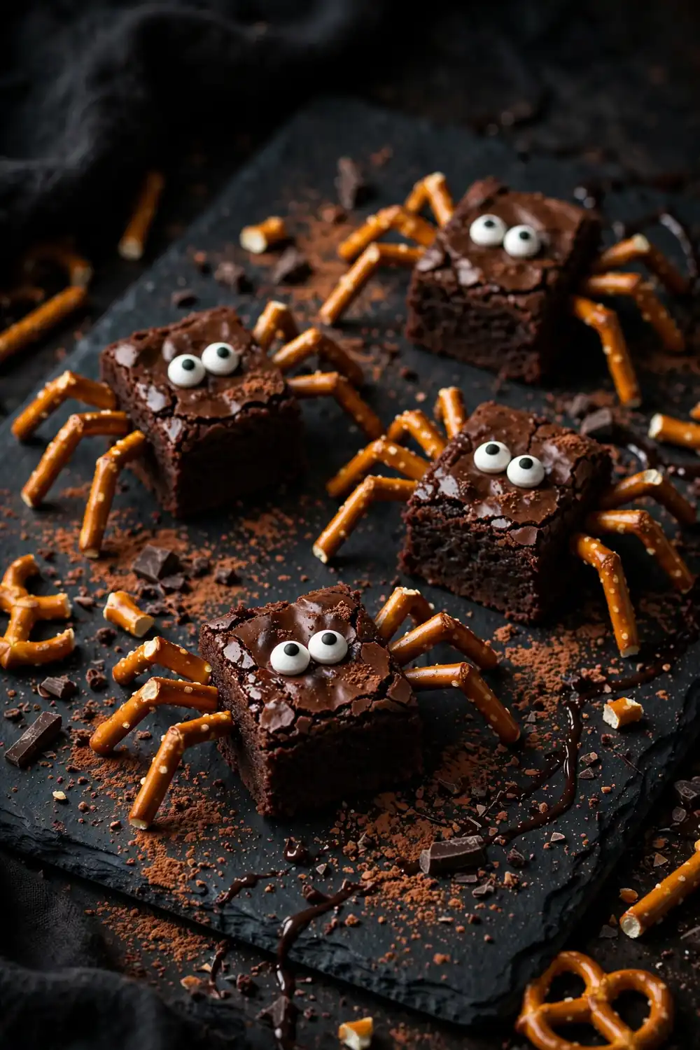 Spider brownie bite cookies