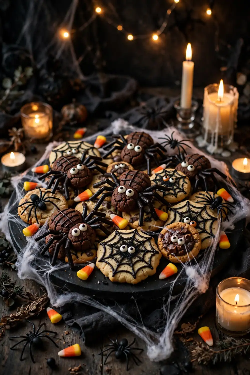 Halloween spider cookie party platter