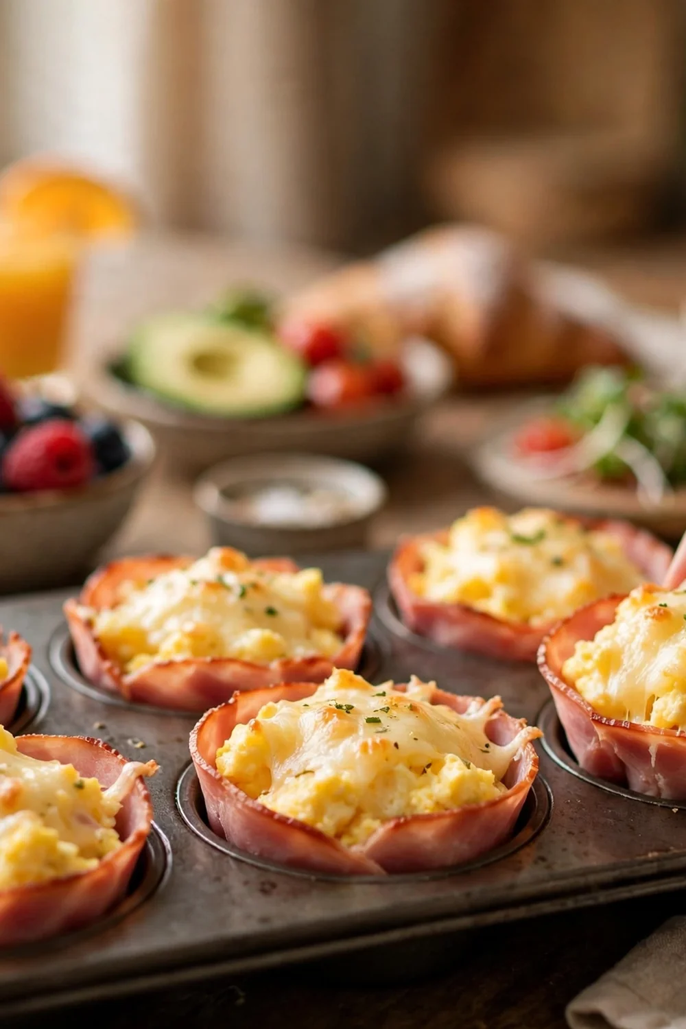 Ham and cheese egg cups