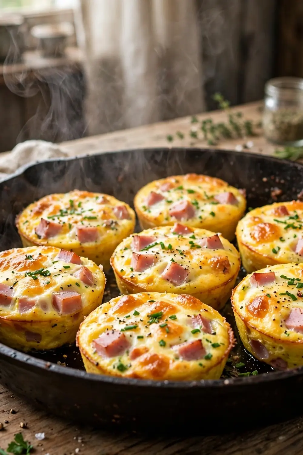 Ham and cheese egg cups