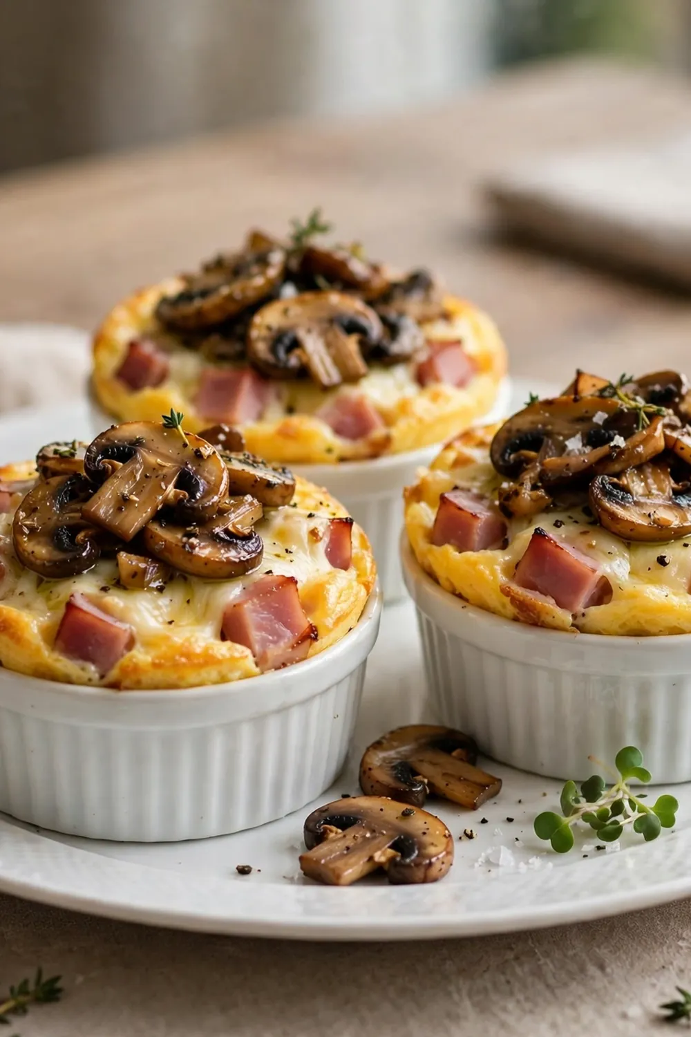 Ham and cheese egg cups