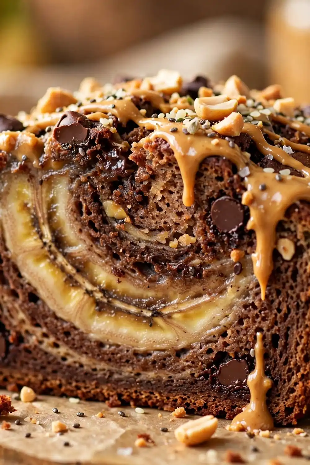 High protein chocolate banana bread