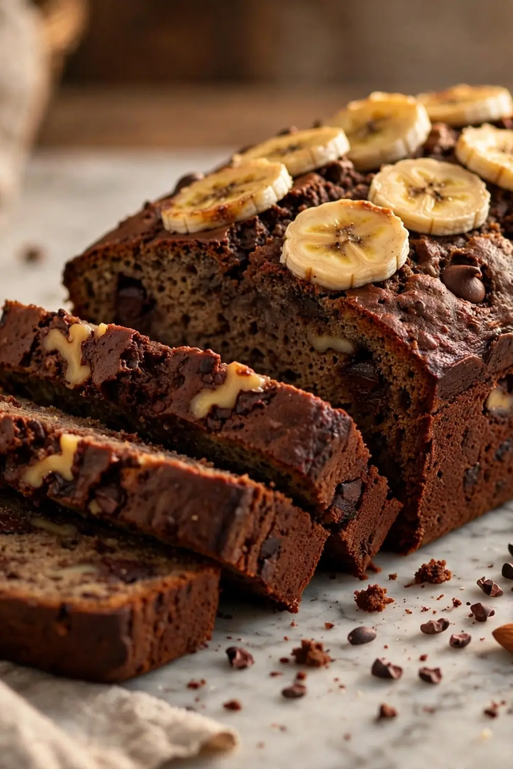 High protein chocolate banana bread
