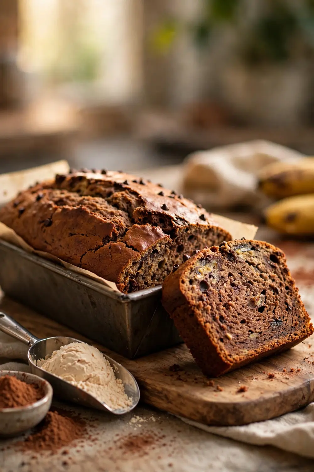 High protein chocolate banana bread