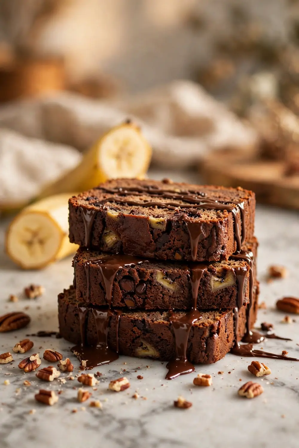 High protein chocolate banana bread