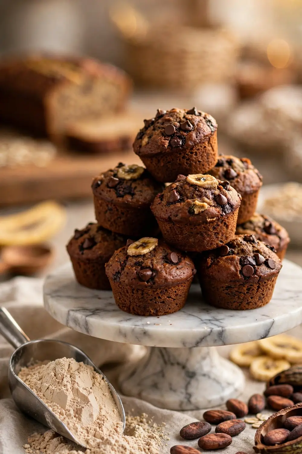 High protein chocolate banana bread