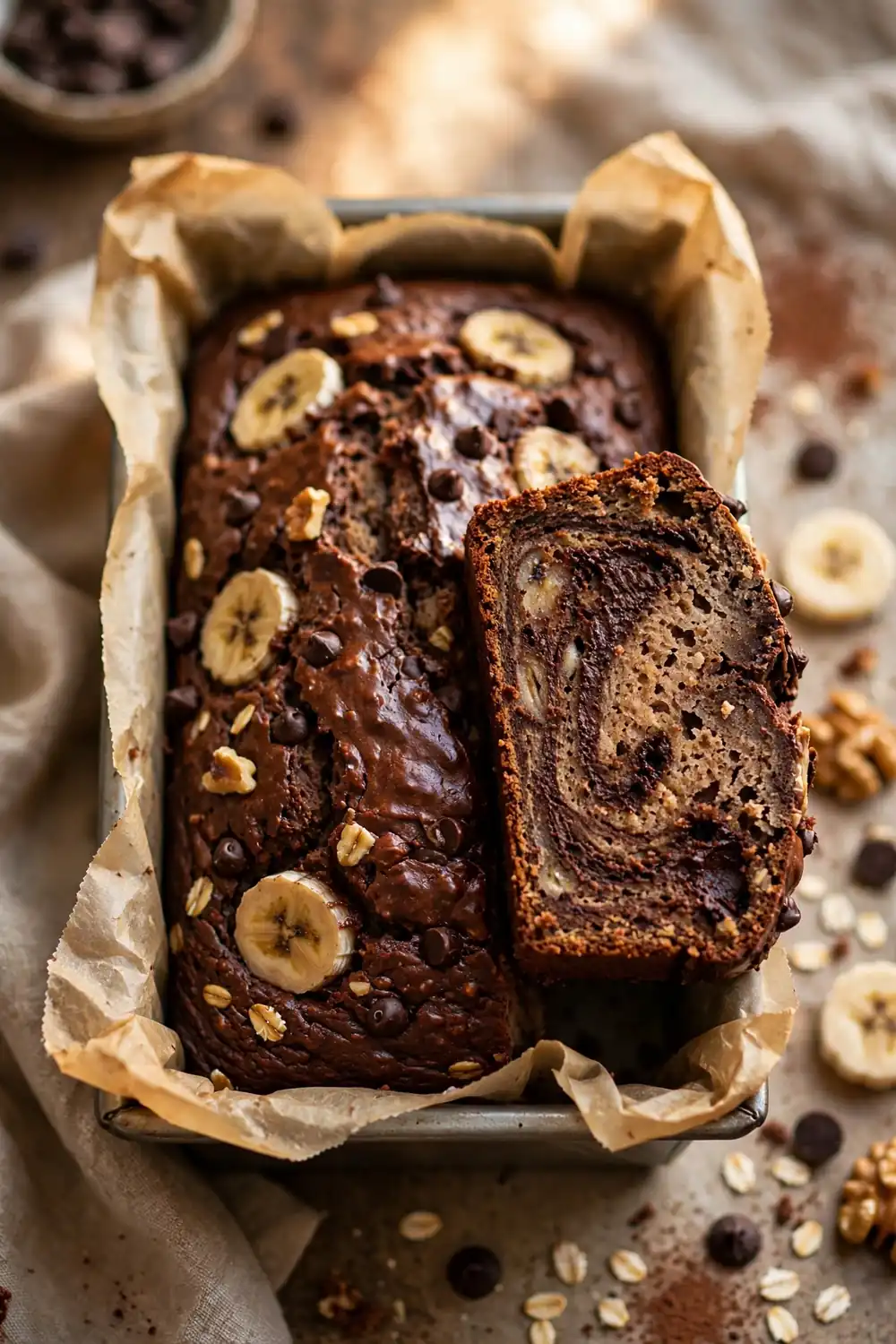 High protein chocolate banana bread