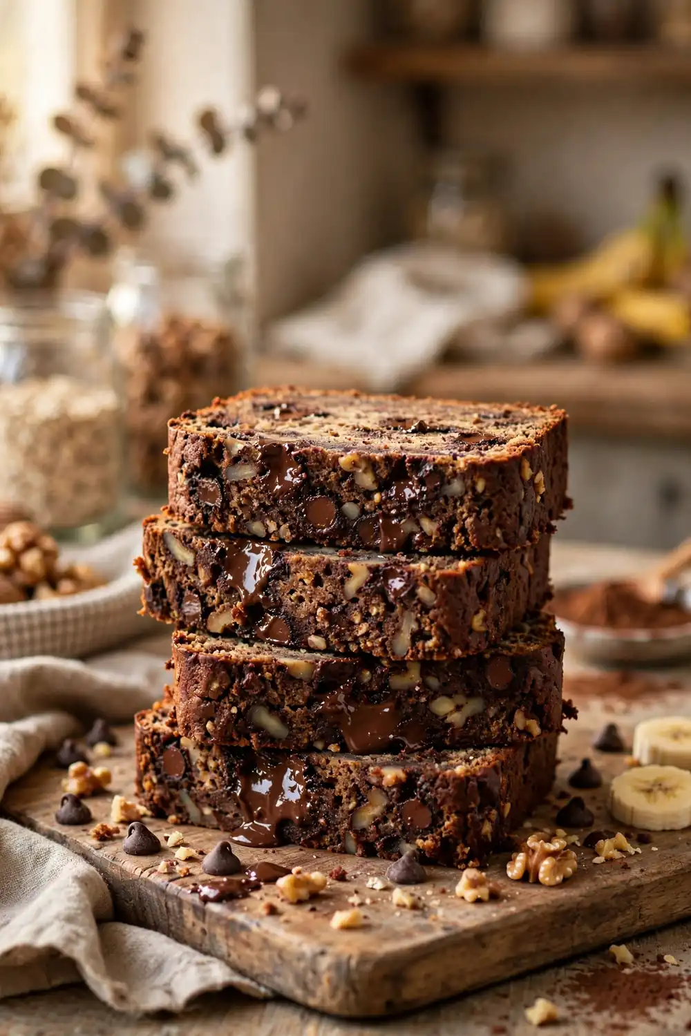 High protein chocolate banana bread