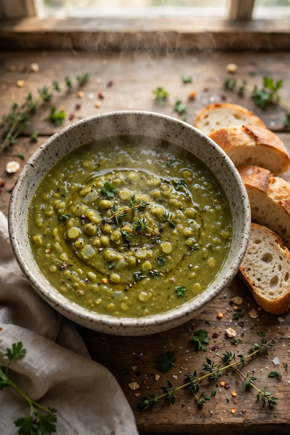 High protein split pea soup