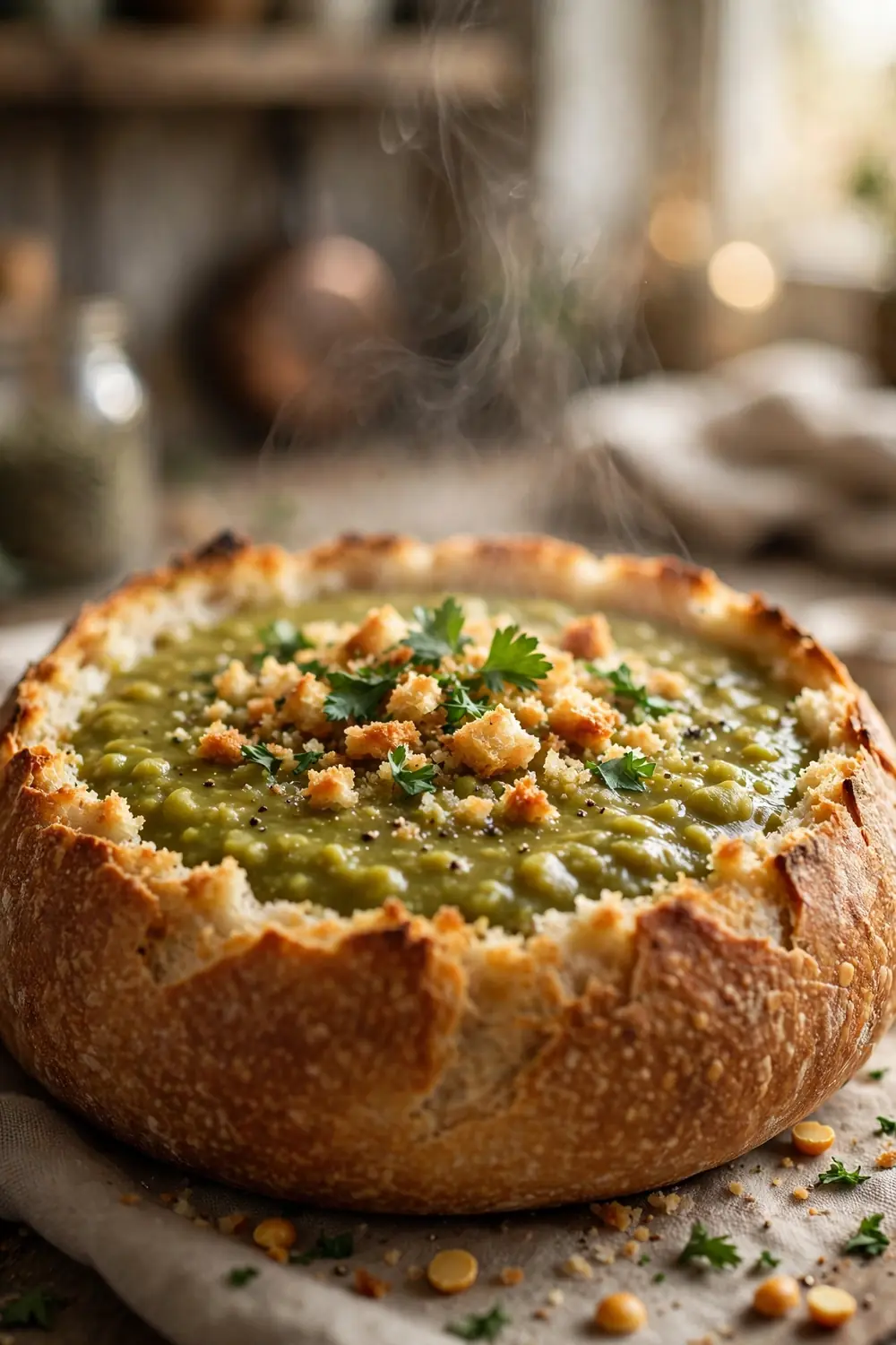 High protein split pea soup