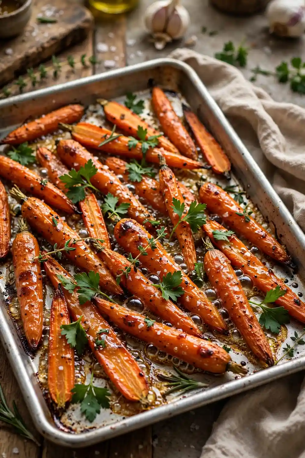 Honey glazed roasted carrots