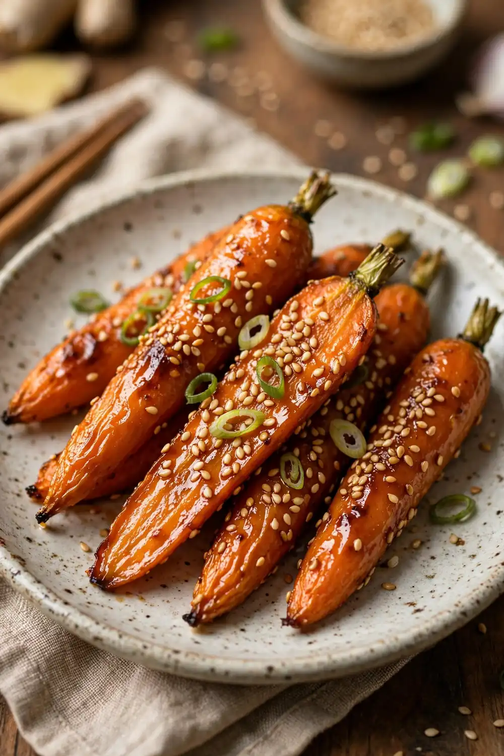 Honey glazed roasted carrots