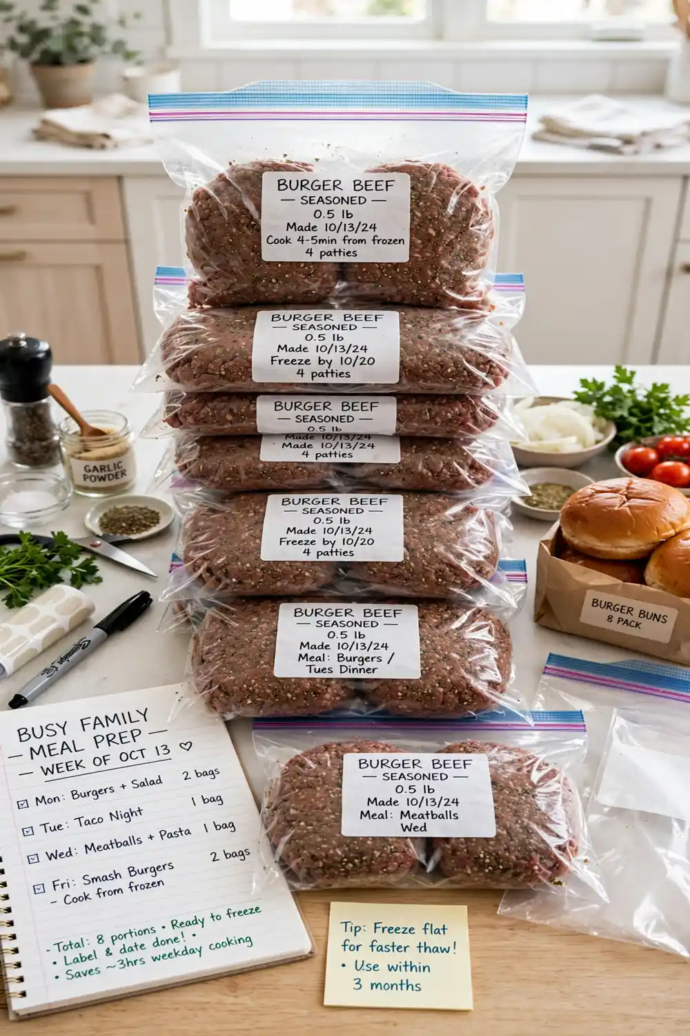 Freezer Patty Bags