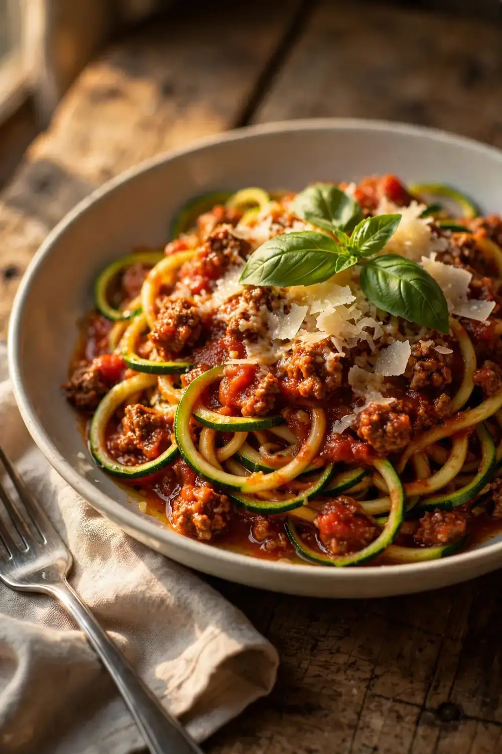 Zucchini noodle bolognese, one of 20 satisfying low carb dinners