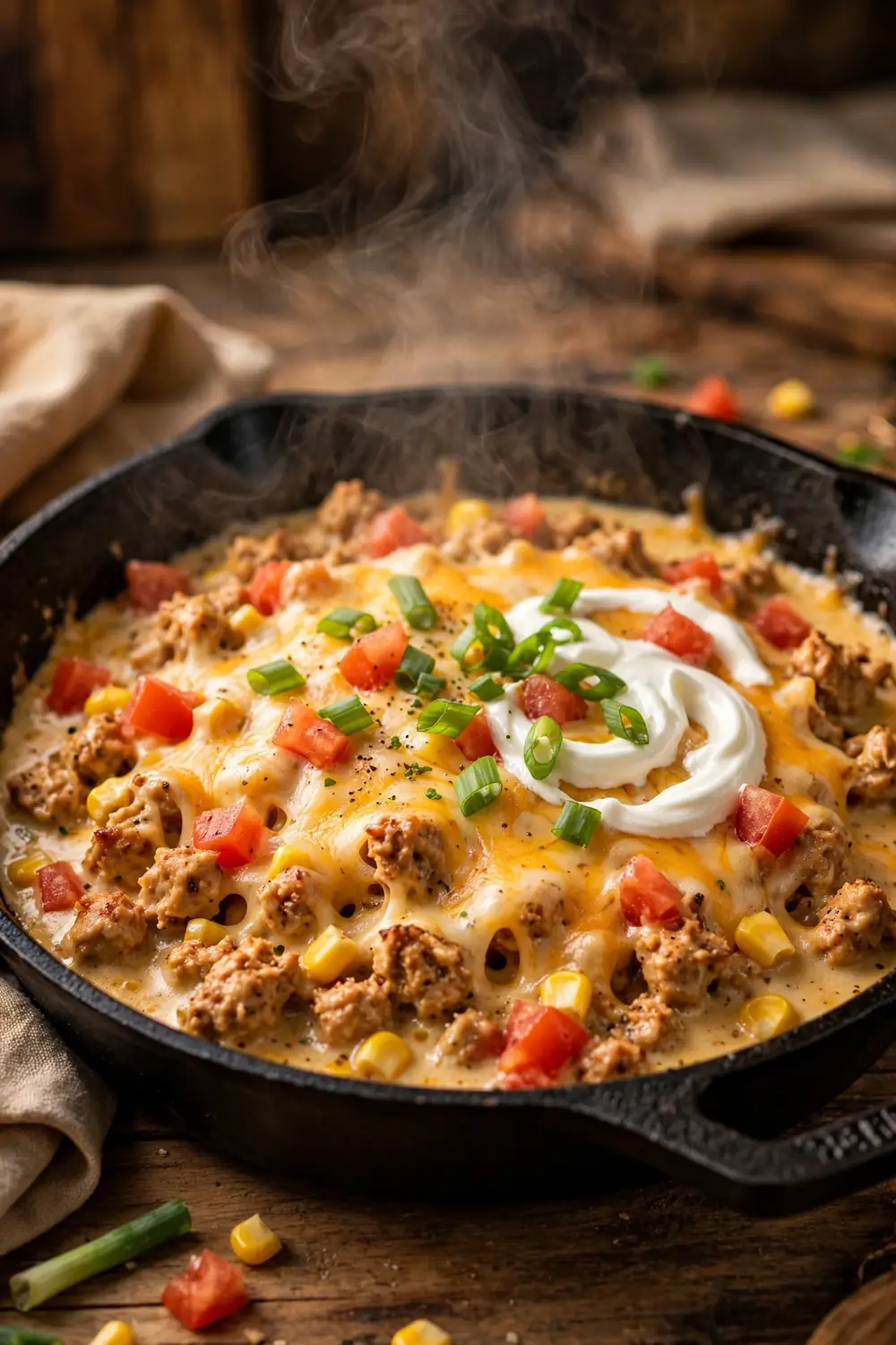 Creamy taco skillet, one of 24 quick school night dinners kids will love