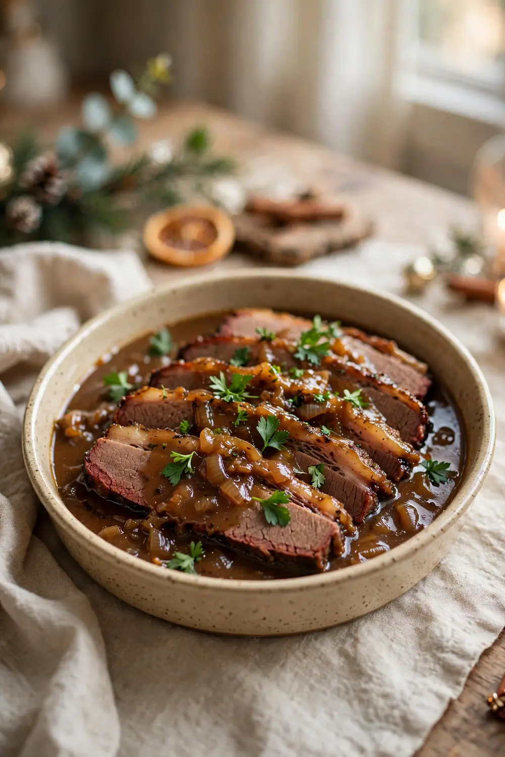 holiday feast centerpiece: slow cooker brisket