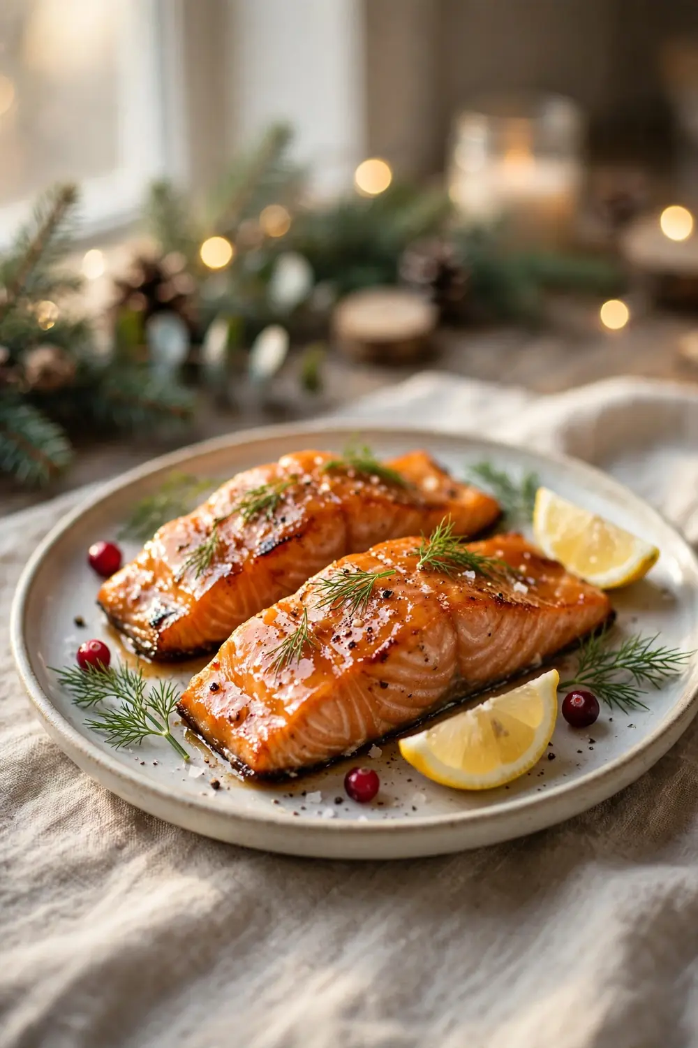 holiday feast centerpiece: maple glazed salmon