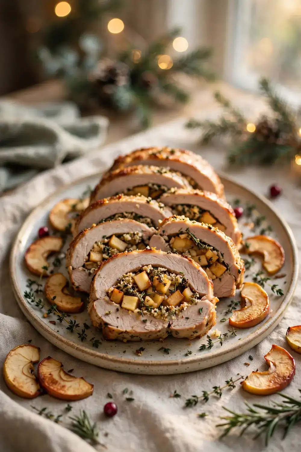 holiday feast centerpiece: stuffed pork loin
